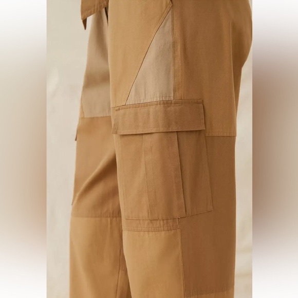 Mes Demoiselles x Anthropologie Paperbag Cargo 6/S Khaki Tan Belted High Rise - Picture 15 of 15
